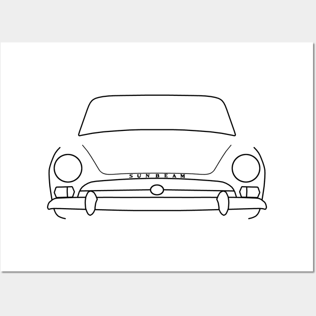 Sunbeam Alpine Series classic car outline graphic (black) Wall Art by soitwouldseem